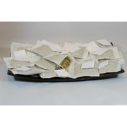 250 Empty Tea Bags 2.5” X 2.25” White Compostable, With String and Tag Tea Infuser for Loose Tea Herbs are Organic Disposable Tea Strainer Bags Made of Wood (Pulp) Fibers.
