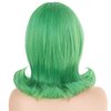 IEBIYO Disgust Wig Green Flip Wig 60s Green Bob Wig 50s Costume Wig Green Cosplay Wig with Bangs Heat Resistant Synthetic Hair for Women Girls