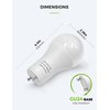 LOHAS GU24 Base LED Light Bulb, 1200Lumen, 12Watt (75W-100W Equivalent) 5000K Daylight White A19 Shape for Ceiling Fan, Twist Lock GU24 LED Light Bulbs for Home Lighting, Non-Dimmable, 4-Pack