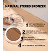Erinde Bronzer Pressed Powder, Matte Bronzer Face Powder Natural Contour Makeup, Lightweight, Blends Easily, Longwear, Facial Compact Bronzing Powder for Contouring and Sun Kissed Makeup Finish, 01