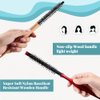 2 Styles Small Round Brush, Wooden Mini Hair Brush Roller Quiff Hair Combs, Mustache Brush, Travel Nylon Hairdressing Brushes Styling Volume Hairbrush for Curling, Short Hair, Thin Hair