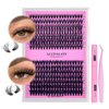 ALUDALASY Fluffy Lash Clusters Kit - 280PCS Wispy Lash Extensions 8-16mm D Curl Natural Look DIY Lash Extension Kit with Waterproof Lash Bond and Seal, Tweezer for At-Home Use (30D+40DKit)