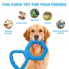 victob Tug of War Dog Toy-Dog Supplies for Tug of War-Dog Pull Toy Interactive Dog Tug Toys Double Ring Pull Toy Tough Dog Chew Toy Durable Rubber Dog Toys for All Breed Chewers,Blue