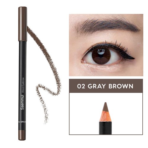 [The SAEM] Saemmul Wood Eyebrow Pencil 0.06oz, 02 Gray Brown