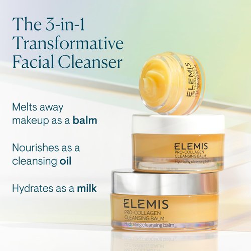 ELEMIS Pro-Collagen Travel Size Cleansing Balm Makeup Remover, Hydrating Facial Cleanser, Oil Cleanser, Oil Makeup Remover, Deep Cleanse