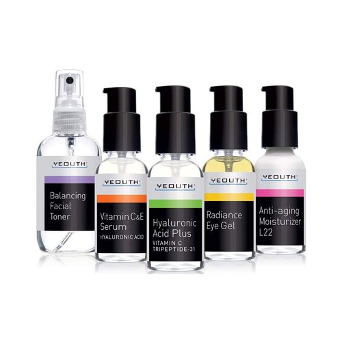 Hyaluronic Acid Serum,Vitamin C Face Serum, Toner, Eye Gel, Face Cream, Facial Skin Care Products for Men & Women 5-Piece Skin Care Kit, Hydrate & Nourish Skincare Essentials Plus by YEOUTH