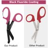 2 Pack Trauma Shears, 5.8 Inch Stainless Steel Medical Scissors, Bandage Scissors with Carabiner, Nursing Scissors Surgical Scissors for Nurses, Doctors, Nursing Students, EMT and EMS(Black+Burgundy)