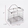 LUANT Stainless Steel Hanging 2 Compartments Mesh Utensil Drying Rack/Chopsticks/Spoon/Fork/Knife Drain Basket/Tableware Dinner Service Holder/Cutlery Organizer Caddy/Flatware Storage Drainer,Square