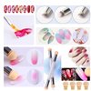 JERCLITY 6pcs Acrylic Ombre Nail Brush Set Double Head Nail Sponges for Ombre Pen With 8 Sponge Heads Wooden Gel Builder Ombre Brush for Nails Art Design Brushes Tools