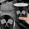 Teenyyou 24 Pcs Checkered Flag Party Supplies Checkered Plastic Cup 16 oz Race Car Cups Black and White Thick Checkered Cup for Racing Party Sports Themed Birthday Party Decorations