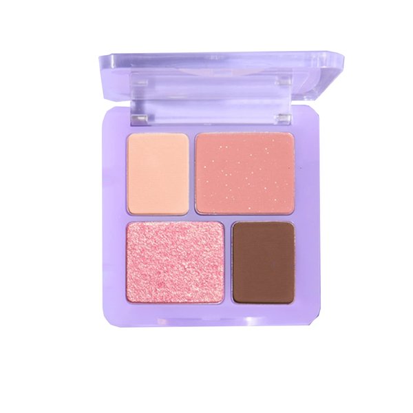 YMH BEAUTE VIOLET FAIRY 4 Color Nude Eyeshadow Palette, High Pigment Matte Shimmer Pink Brown Eye Shadow, Vegan & Cruelty-Free, Warm Natural (04)