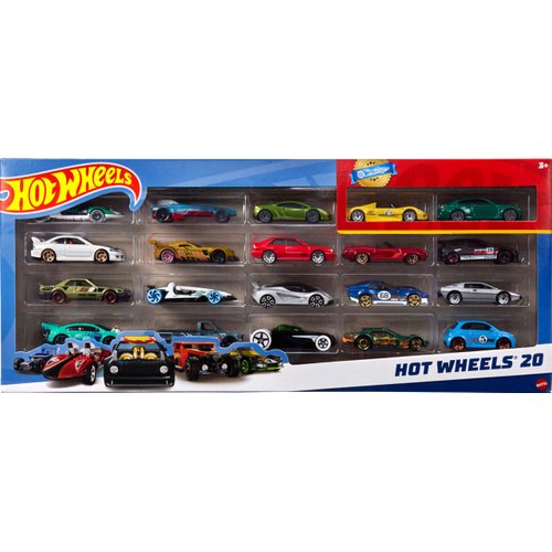 Hot Wheels Toy Cars 20-Pack, Set of 20 Die-Cast 1:64 Scale Toy Sports & Race Vehicles for Kids & Collectors (Styles May Vary)