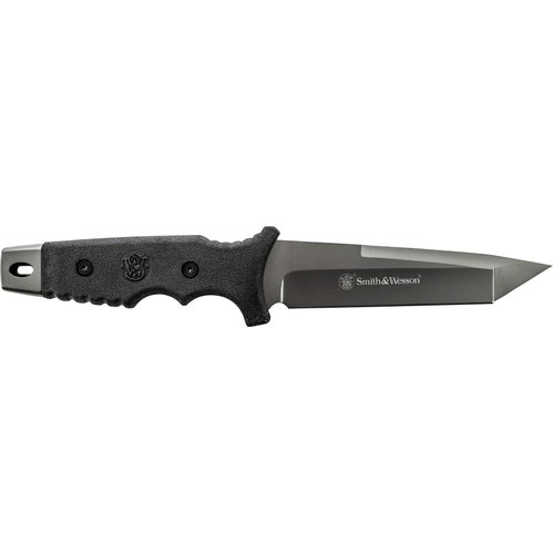 Smith & Wesson 10.6in High Carbon S.S. Fixed Blade Knife with 5.2in Tanto Blade and TPE Handle for Outdoor, Tactical, Survival and ED