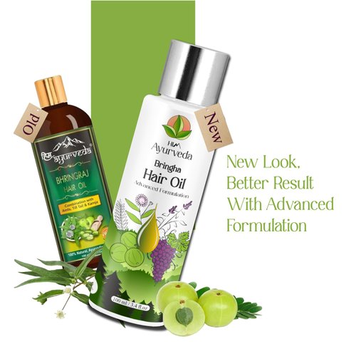 HIM AYURVEDA Bringha Hair oil-Ayurvedic Hair Oil-For Men and Women 100ml