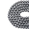 LPBeads 100PCS 8mm Natural Hematite Beads Gemstone Round Loose Beads for Jewelry Making with Crystal Stretch Cord
