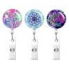 Retractable ID Badge Holder,Nurse Badge Reels with Clip,Name Card Holders for Office Worker Doctor Nurse （Mandala 3 Pack ）