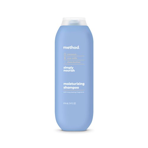 Method Moisturizing Shampoo, Simply Nourish with Shea Butter, Coconut, and Rice Milk Scent Notes, Paraben and Sulfate Free, 14 oz (Pack of 1)