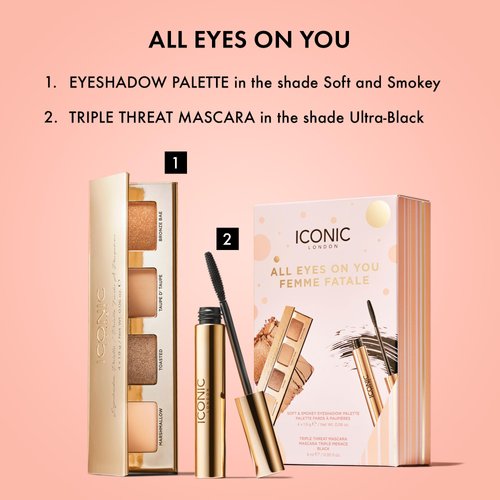 ICONIC LONDON All Eyes on You Gift Set | Includes Triple Threat Mascara and Soft & Smokey Eyeshadow Palette