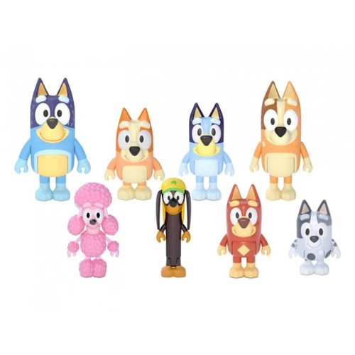 Bluey Family and Friends 2.5 inch Action Figure Set, 8 Pieces