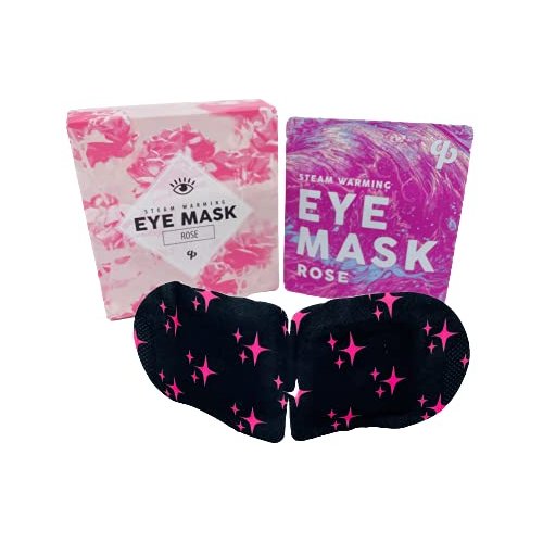 QualProd ROSE SCENTED AROMATHERAPY SELF WARMING HEATED EYE MASKS FOR MIGRAINES, STRESS RELIEF, DARK CIRCLES, STRESS TENSION, INFLAMMATION FROM ALLERGIES. [5 PACK]