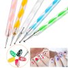 FULINJOY 5PCS Dotting Pens and 3PCS Nail Painting Brushes, Double-Ended Acrylic Nail Art Liner Brush Dotting Pen for Gel Polish Nail Paintings 3D Nail Pattern Detail Brush, Nail Art Design Tools