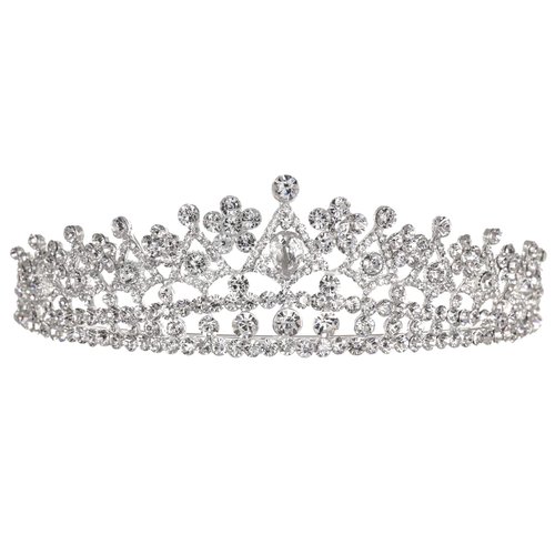 SAMKY Flower Arches Rhinestone Crystal Prom Bridal Wedding Tiara Crown T1067