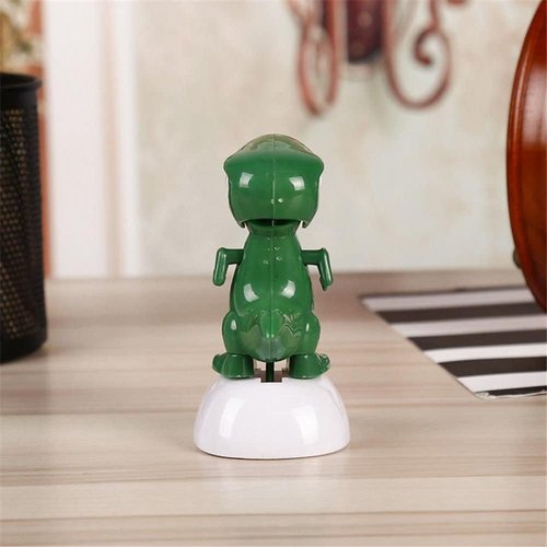 Xinjincang Green Cute Solar Powered Dancing Dinosaur,Decoration Gift,Swinging Dancer, No Battery Required,Desk and Dashboard Decor Home Decor Birthday Gifts Solar Power Kits Learning and Education