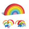 Wooden Rainbow, Stacking Learning Toy for Kids Toddlers Baby, 7 Pieces Bright Colors Rainbow, Building Blocks Game. Rainbow Arch Puzzle Tunnel. Rainbow Stacker Puzzle. Rainbow Toy.