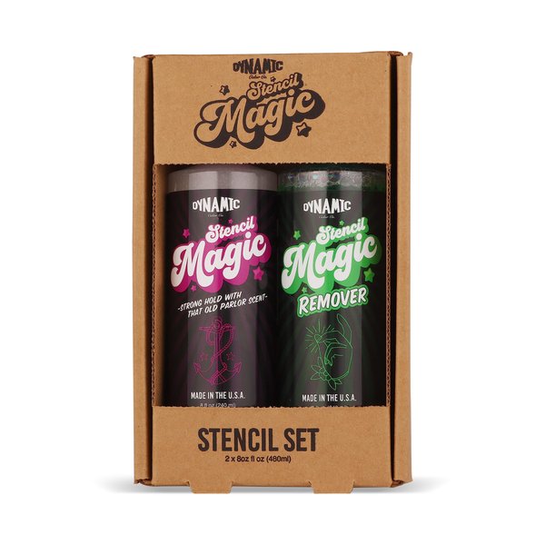 Dynamic Color Co - Stencil Magic Tattoo Stencil Application Solution and Tattoo Stencil Remover, for Tattoo Artists, Made in USA (8 oz Bottle Set)