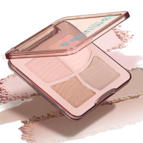 FelinWel Highlight & Contour Makeup Palette - Long-Lasting Matte Shimmer Highlighter Palette and Bronzer Powder for Effortless Blending