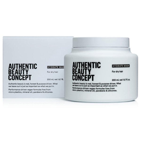 Authentic Beauty Concept Hydrate Mask | Hydrating Hair Mask For Normal To Dry or Curly Hair | Intense Moisturizing Treatment | Vegan & Cruelty-free | Silicone-free | 6.7 fl. oz.
