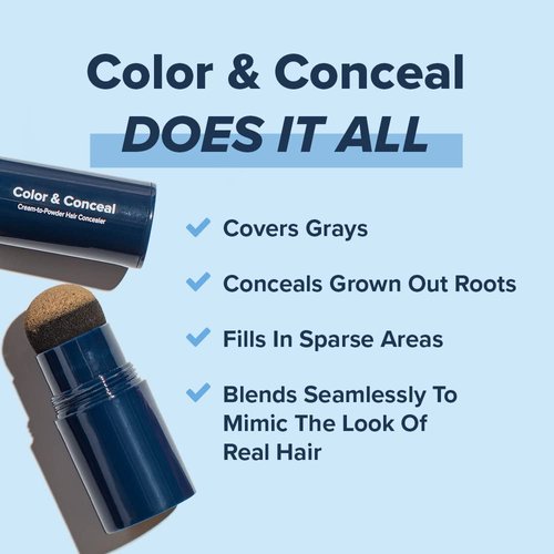 TRUHAIR Color & Conceal Waterproof Root Touch Up Hair Color Concealer - Hair Cover up for Gray Coverage and Hairline Filling - 11 Hair Colors Available (Black)