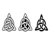 Datewithshower Temporary Tattoos 6 Sheets Celtic Trinity Knot Die Cut Geometric Irish Design Stenci Tattoo Stickers for Adult Kids Women Men Arms Legs Chest Waist Neck 3.7 X Inch Triangle