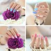 SILPECWEE 5 Sheets Flower Nail Wraps for Women Nail Polish Strips Solid Color Gel Nail Strips Self Adhesive Nail Polish Stickers Fingernails Manicure Sticker Nails Accessories with 1pc Nail File