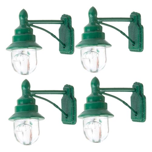 4pcs Dollhouse Wall Light Miniature Decor Miniature Garden Decor Miniature Scene Lamp Mini House Wall Lamp Street Lamp Model Diy Sand Table Decor Miniature Led Wall Lamp