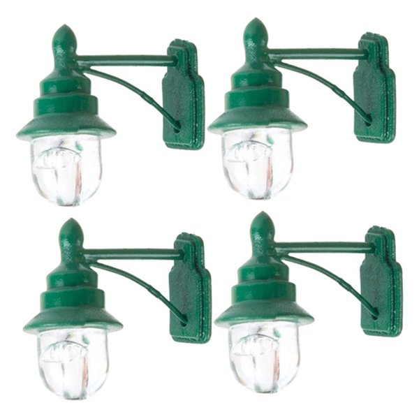 4pcs Dollhouse Wall Light Miniature Decor Miniature Garden Decor Miniature Scene Lamp Mini House Wall Lamp Street Lamp Model Diy Sand Table Decor Miniature Led Wall Lamp
