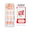 KISS imPRESS No Glue Mani Press On Nails, Bare But Better, 'Simple Pleasure', Nude, Short Size, Squoval Shape, Includes 30 Nails, Prep Pad, Instructions Sheet, 1 Manicure Stick, 1 Mini File