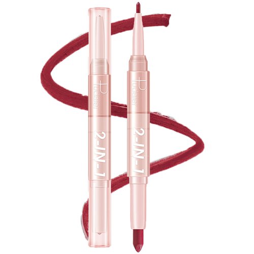 MIELIKKI Lip Liner and Lipstick Makeup Set, 2-in-1 Double Head Lipstick, Highly Pigmented Matte Lip Crayon, Long Lasting, Waterproof, Nonstick Cup, Lip Makeup Gift, 11