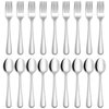 Hiware 24-piece Forks and Spoons Silverware Set, Food Grade Stainless Steel Flatware Cutlery Set for Home, Kitchen and Restaurant, Mirror Polished, Dishwasher Safe