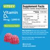 Vitamin D3 Gummies for Adults & Teens - 2,000 IU, 50mcg, Regular Strength - Joint & Muscle Health, Immune Boost - Chewable Vitamin D Gummies - Vegetarian, Gelatin Free - Tasty Berry Flavored Gummy