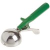 Winco Ice Cream Disher with Green Handle, Size 12, Two and two third ounces, Stainless Steel