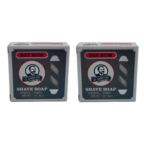 Colonel Conk Worlds Famous Shaving Soap, Bay Rum (Net Weight 4.50 Oz) - Two Pack
