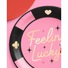 xo, Fetti Feeling Lucky Paper Plates - 24 pcs | Casino Bachelorette Decoration, Vegas Birthday Party Tablescape, Poker Night Bach Decor