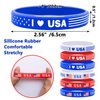 Lesnala 48 Pcs 4th of July Patriotic silicone wristband Independence day party supplies American flag red white and blue bracelets for Party Holiday Decorations Accessories Gift Patriotic party favors