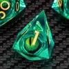 KERWELLSI Float Beholder's Dragon Eye Dice, 7Pcs Liquid Core DND Dice Set D&D, Dungeons and Dragons Sharp Edge Resin Dice with Gift Box, Polyhedral Role Playing RPG D and D Dice D20 D12 D10 D8 D6 D4