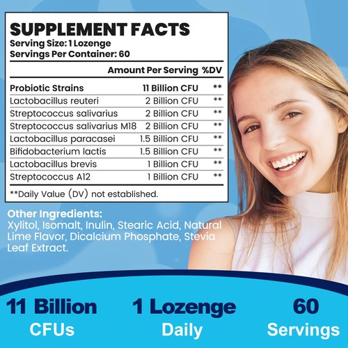 Oral Probiotics for Mouth Bad Breath for Adults 11 Billion CFU, Best Breath Oral Dental Probiotics for Teeth & Gums, Dry Mouth, Gum Restore, Fresh Breath, Chronic Halitosis & Gut Health, 2 Pack