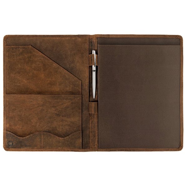 Leather Portfolio Professional Organizer Padfolio – Resume Folder with Luxury Pen, Stylish Document Folio for Letter Size Writing Pad w/Business Card Holder, Portfolios for Men & Women MOONSTER®