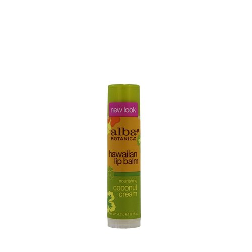 Alba Botanica: Natural Hawaiian Coconut Cream Lip Balm, 0.15 oz (2 pack)