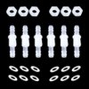 ANPTGHT 1/4” Thru-Bulk Bulkhead Plastic Hose Barb Fittings Union Adapter Fittings for Aquarium Fuel Gas Liquid Air with Metal washers (Pack of 6)