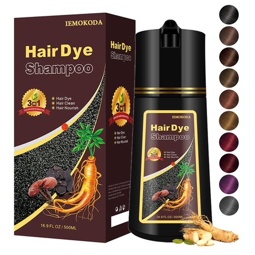 Agthyuve Dark Wine Red Hair Dye, Hair Dye Shampoo for Men and Women, Hair Color Shampoo for Home Use, Shampoo Para Canas, Hair Dye Shampoo 3 in 1, 16.9 Fl Oz (Dark Wine Red)